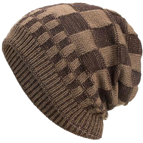 Headgear Checker Crochet Beanie