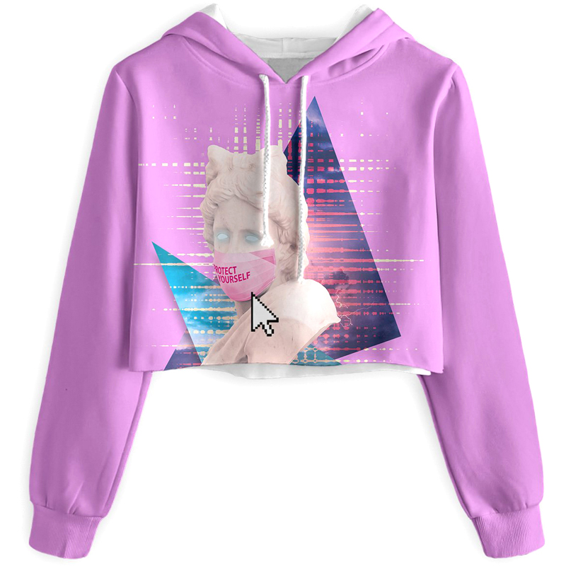 Protect Youself Cropped Hoodie